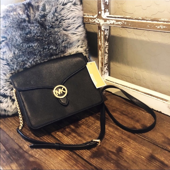 Michael Kors Handbags - Michael Kors Vanna Pebbled Leather Chain Crossbody